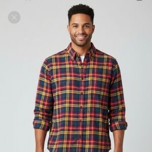 Croft & Barrow Madras Flannel Button Up Shirt Mens Size XL